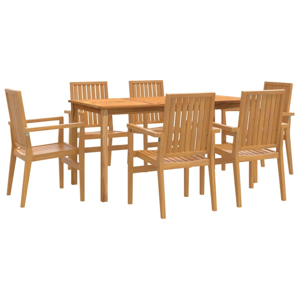 Set da Pranzo da Giardino 7 pz in Legno Massello di Teak 3157918