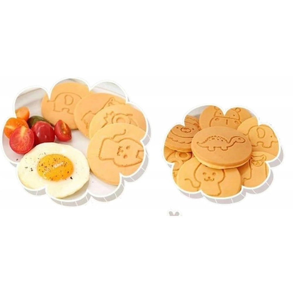 Trade Shop - Padella Antiaderente Per Pancake Uova Cialde Con 7 Stampi Forme Animali Rotonde 624391 -