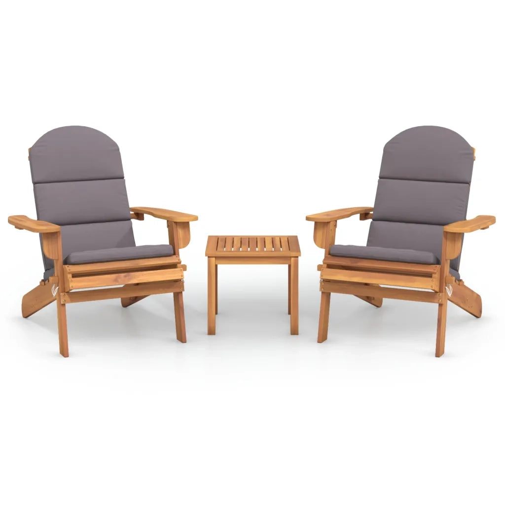 Set Salotto da Giardino Adirondack 3pz Legno Massello di Acaciacod mxl 102403