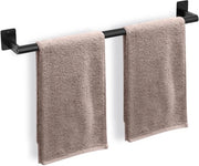 Sostegno asciugamano bagno, Sostegno asciugamano per bagno da parete, Sostegno asciugamano metallico per bagno, Asciugamano morbido nero 60CM/24 pollici