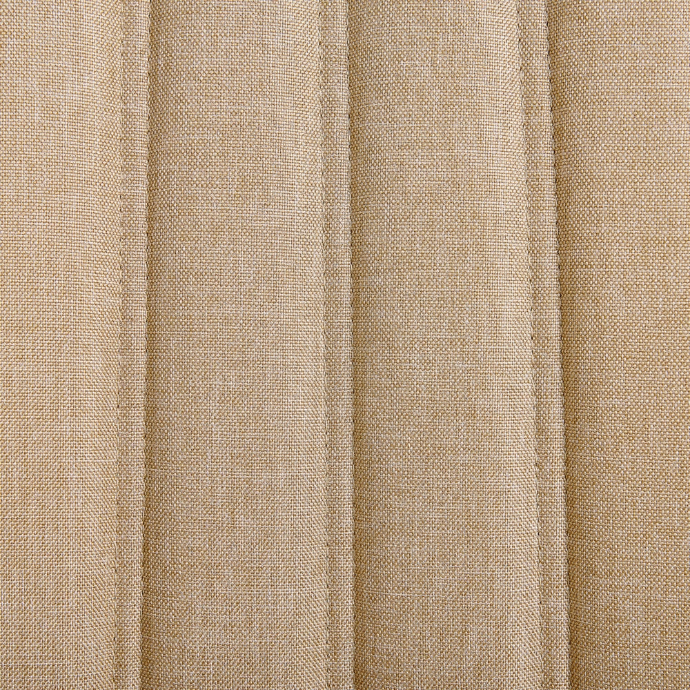Set di 2 sedie Tessuto poliestere beige sabbia Gambe in legno massello scuro Imbottitura verticale Schienale curvo
