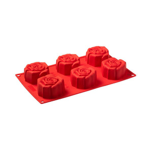 Stampo in silicone rosa fiorita 6 porzioni