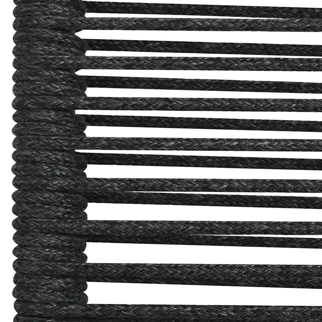 Set da Pranzo da Giardino 5 pz Nero Corda di Cotone e Acciaio