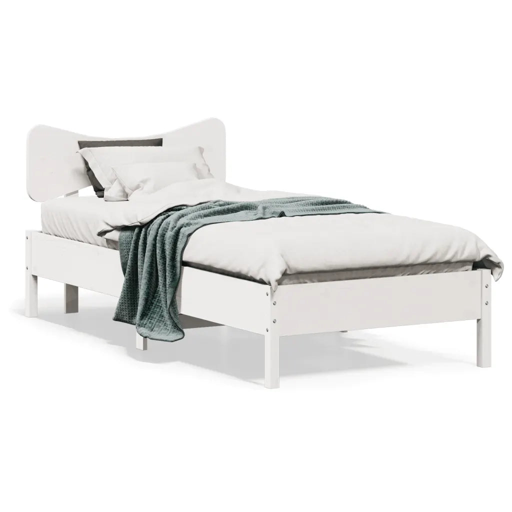 vidaXL Giroletto senza Materasso Bianco 75x190 Legno Massello di Pino