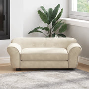 Divano per Cani-Sofa per animali domestici-Divanetto Crema 72x45x30 cm in Peluche