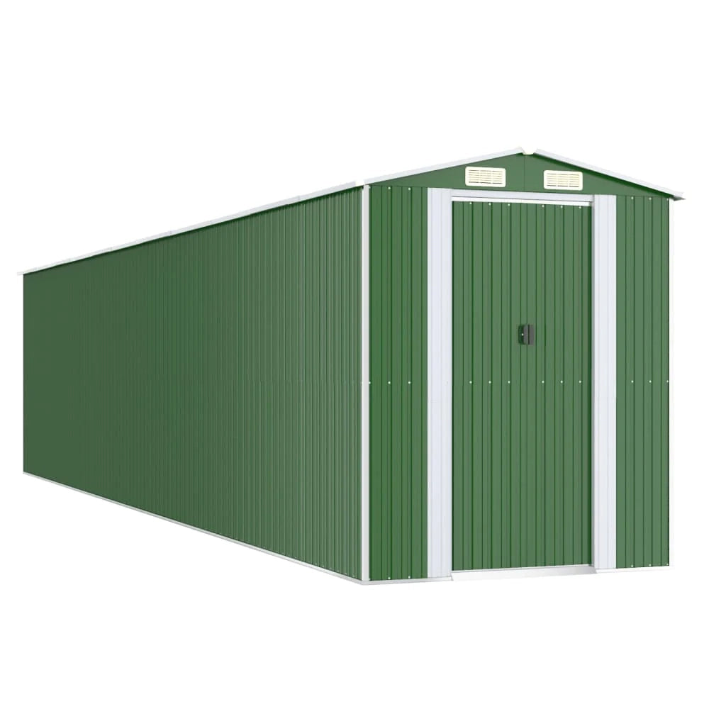 Casetta da giardino cabina ripostiglio casetta da esterno robusta casetta per attrezzi 192 x 938 x 223 cm acciaio zincato verde 02_0022370