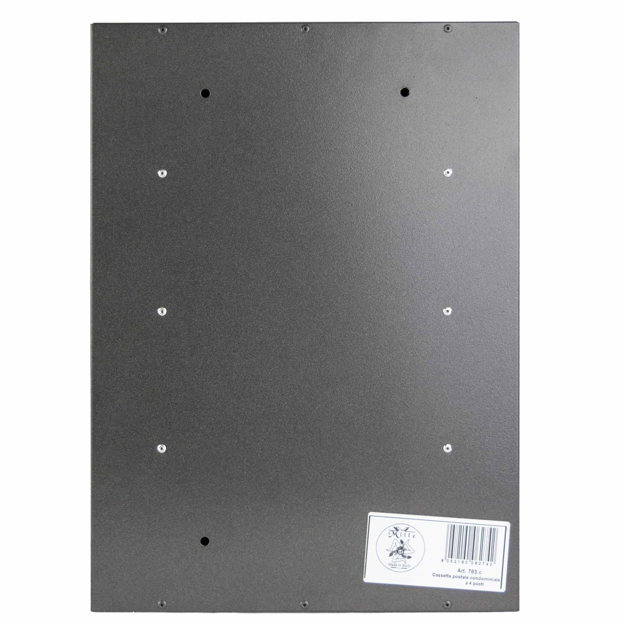 Cassette Postali 42x18x30 cm Artigian 4 Posti con Serratura in Metallo Antracite