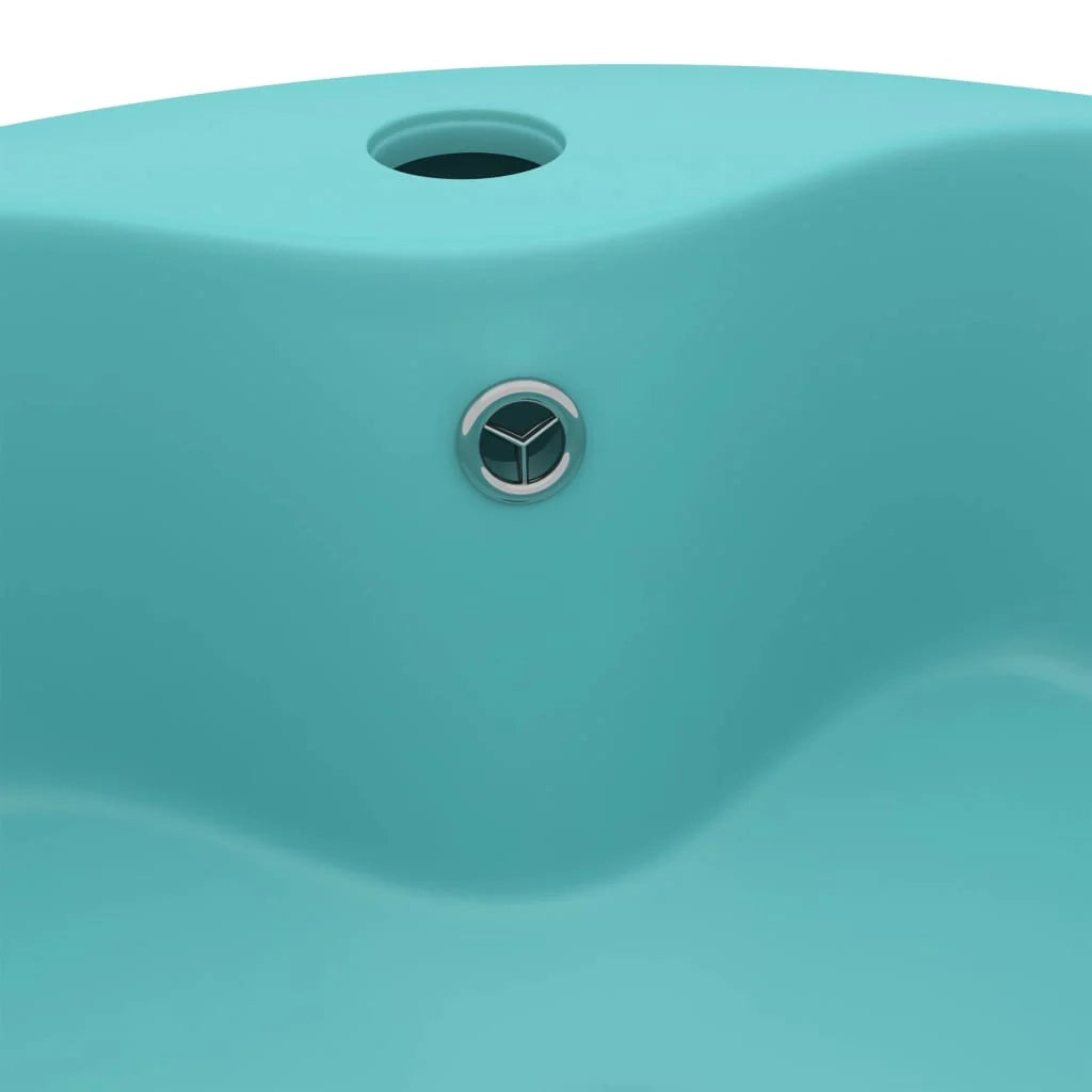 Lavabo Luxury con troppopieno 36 x 13 cm ceramica verde chiaro opaco 02_0002777