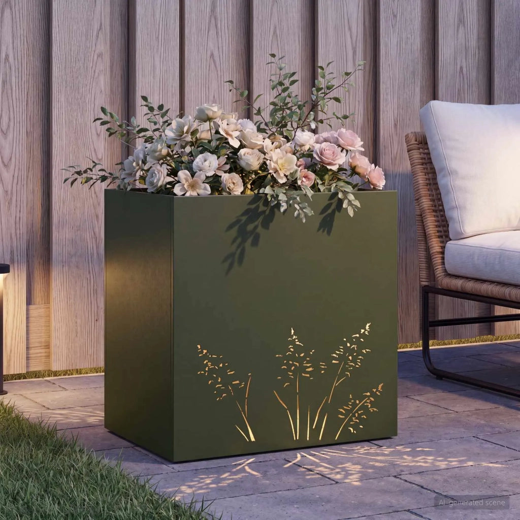 Vaso da giardino Verde Oliva 50 x 30 x 49 cm 8005812