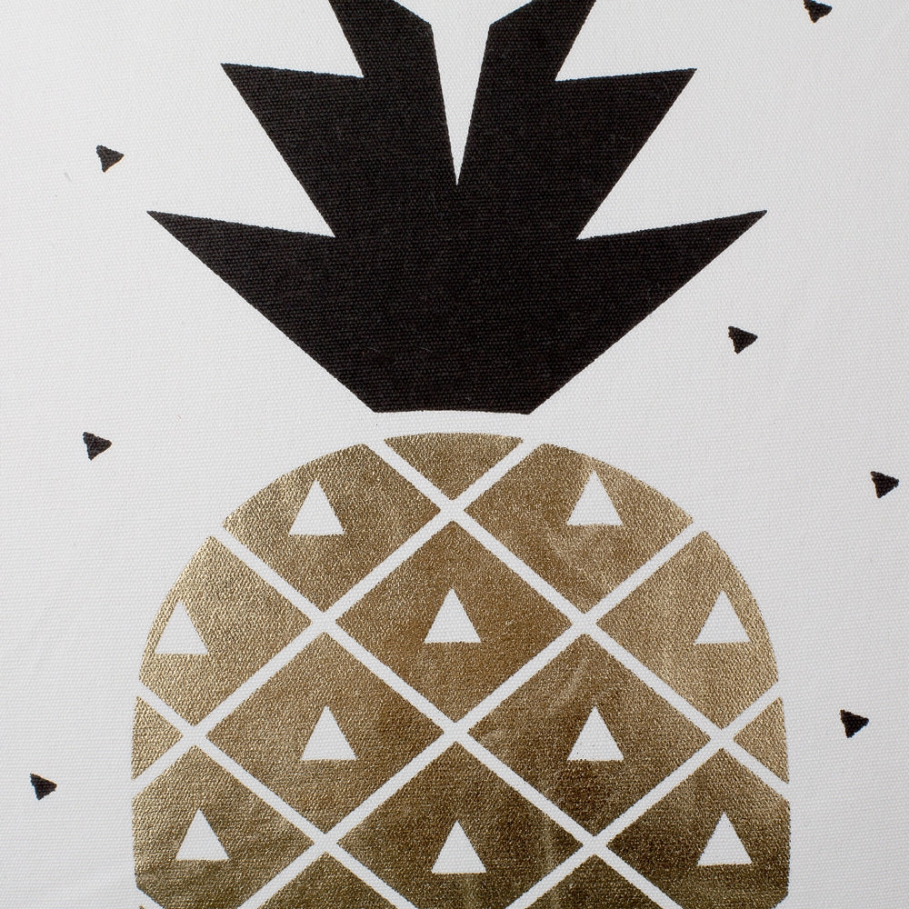 Set di 2 cuscini decorativi bianco ananas stampa dorato 45 x 45 cm accessori decorativi