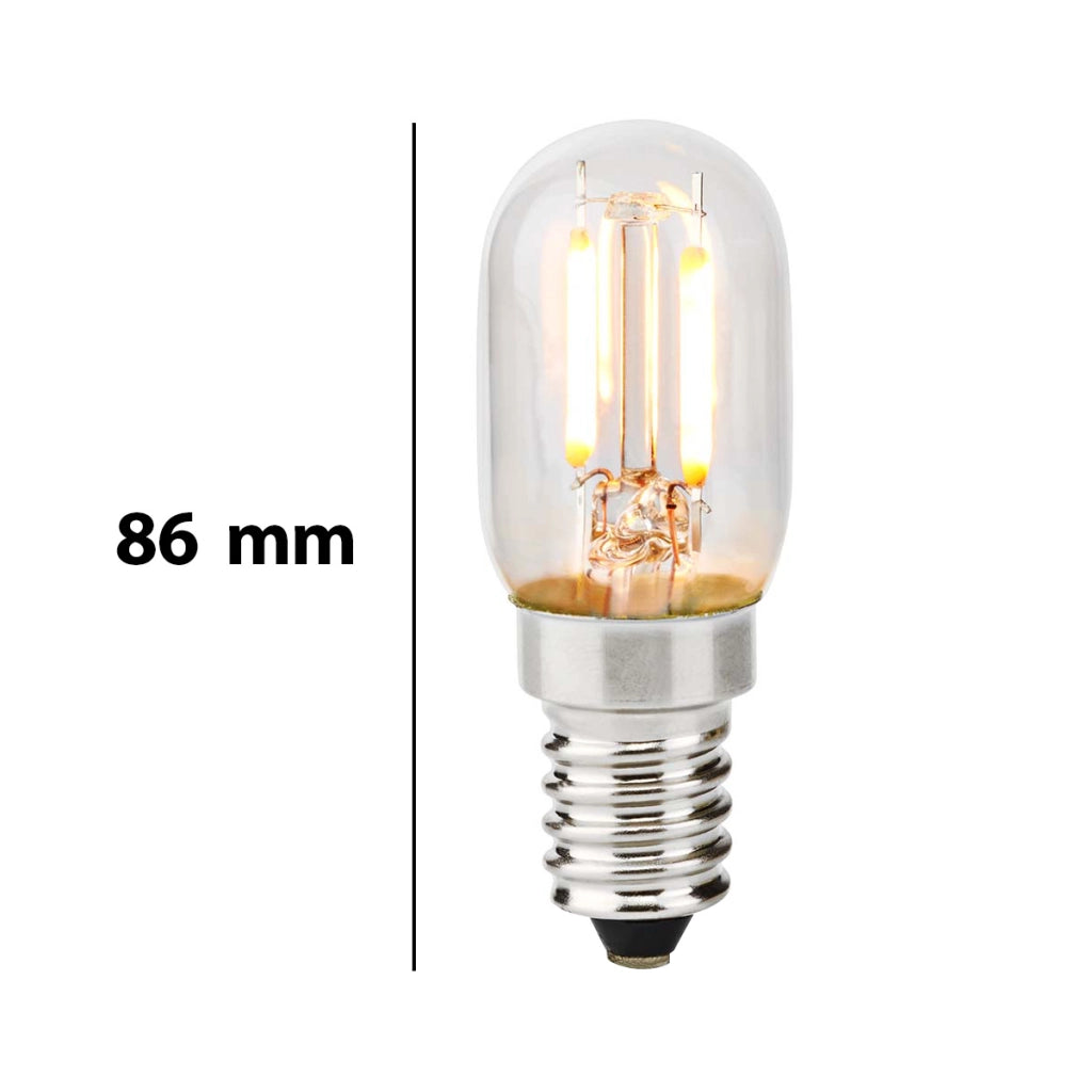 Lampadina a Filamento LED E14 T25 2W per Cappa da Cucina Basso Consumo Trasparente Nedis