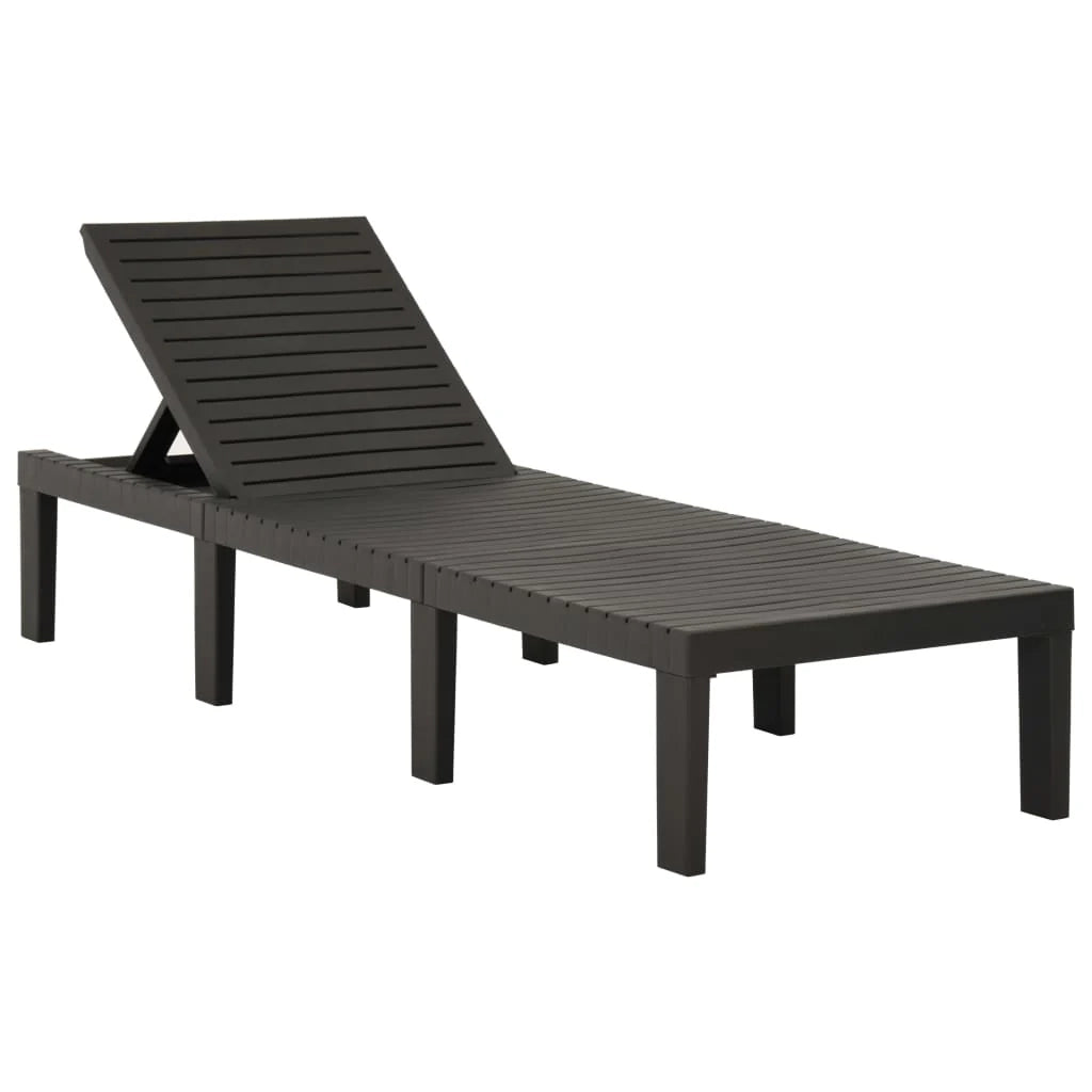 Lettino prendisole sedia a sdraio lettino prendisole letto da giardino mobili da esterno per patio con cuscino in plastica antracite 02_0012500