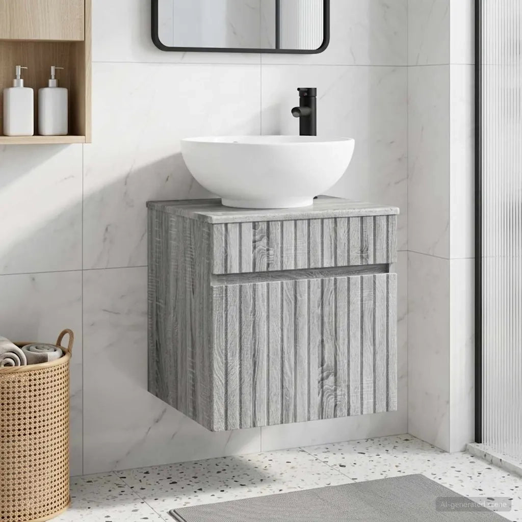 Mobile lavabo da parete Sonoma grigio 49 x 44,5 x 66,5 cm