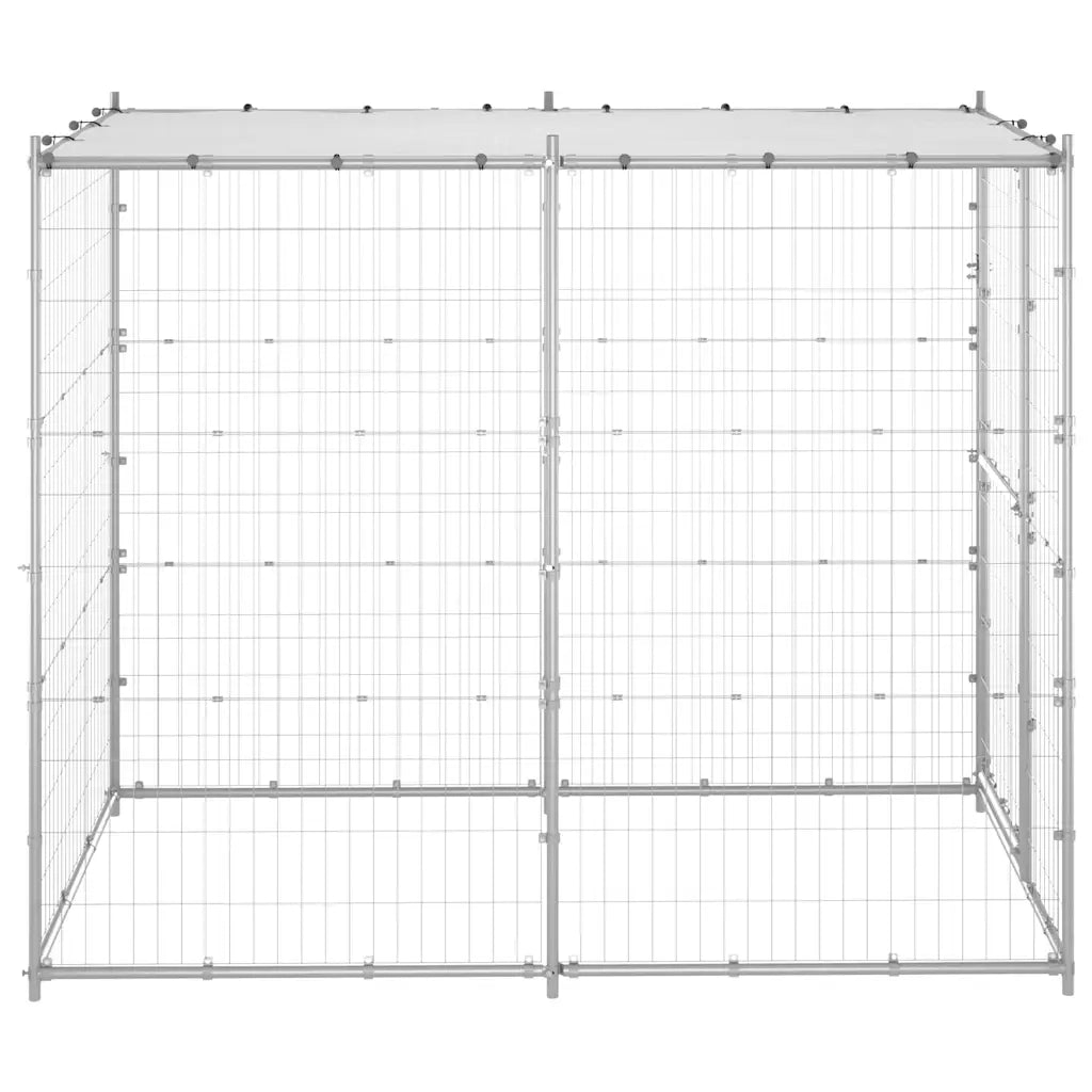Gabbia per Cani da Esterno in Acciaio con Tetto 110x220x180 cm cod mxl 55965