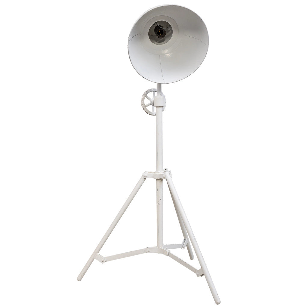 Lampada da terra in metallo bianco 30x30x105h