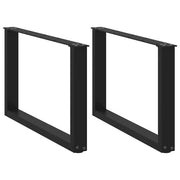 Gambe per Tavolino da CaffÃ¨ a Forma di U 2 pz Nere 70x(42-43) cm Acciaio