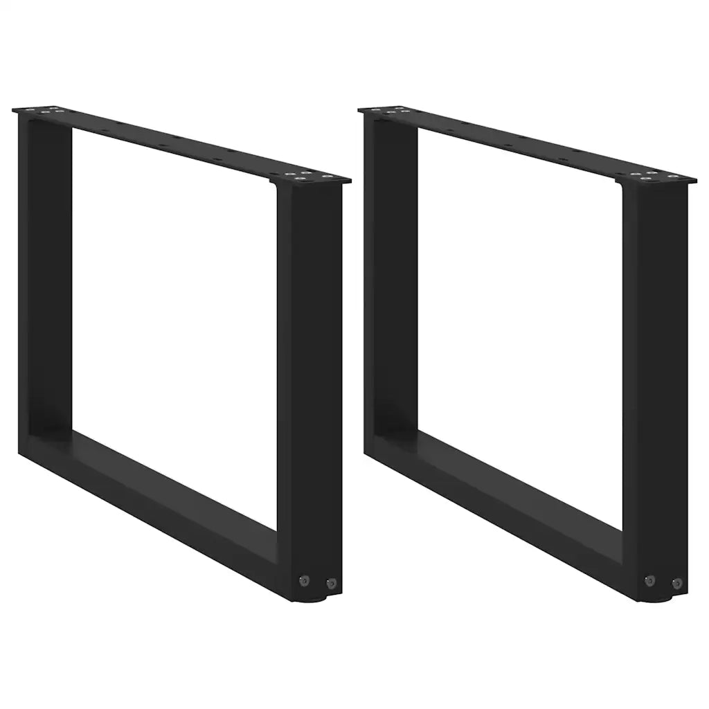 Gambe per Tavolino da CaffÃ¨ a Forma di U 2 pz Nere 70x(42-43) cm Acciaio