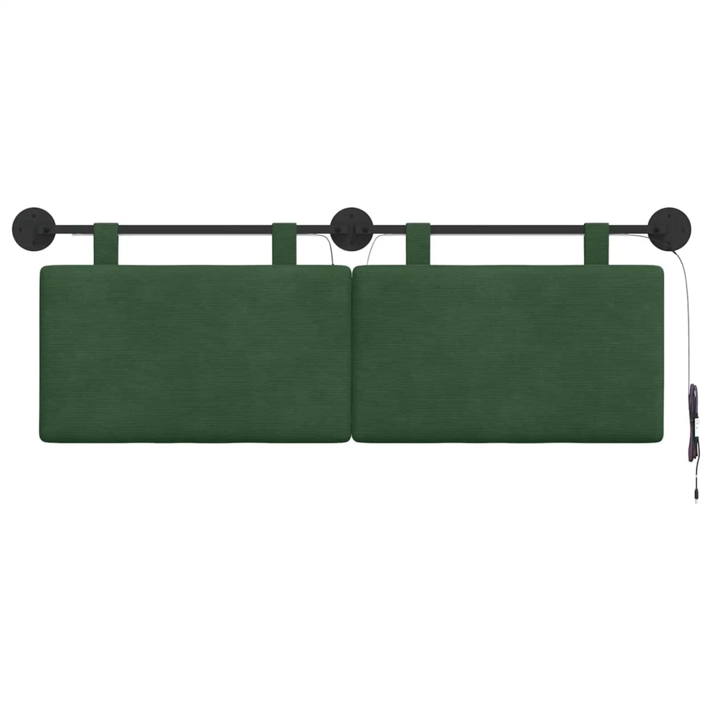 Testiera sospesa Con luce LED Verde Giungla Tessuto in Cords