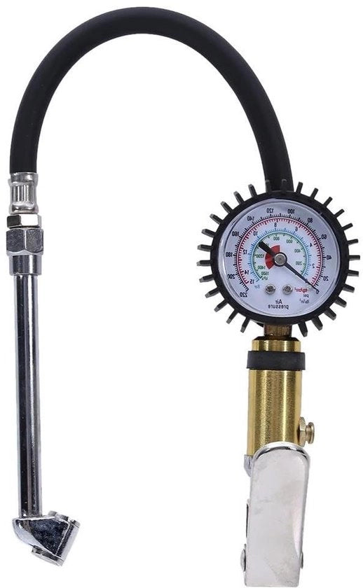 Multifunzionale strumento per misurare la pressione dei pneumatici per auto, preciso 220 PSI con rilevatore di rilievo, manometro per pneumatici da 2 pollici per auto