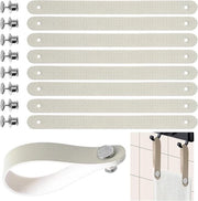 Hangers per tessuto 8 pezzi 150 x 12 mm - Hangers per asciugamani con chiusura a bottone - Sospensioni per asciugamani da bagno - Beige pelle