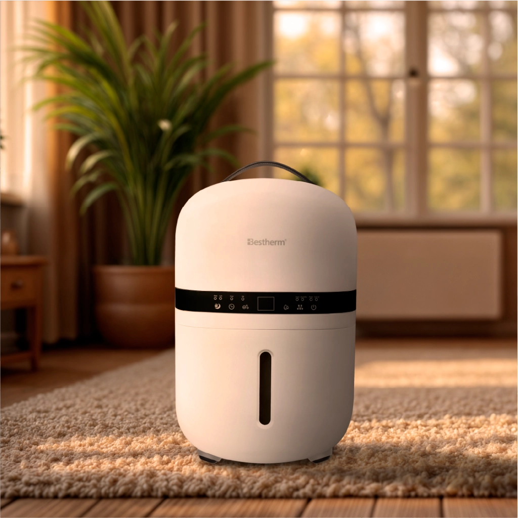 Deumidificatore d'aria Besthem Nova 5L/giorno, serbatoio rimovibile, filtro a carbone attivo