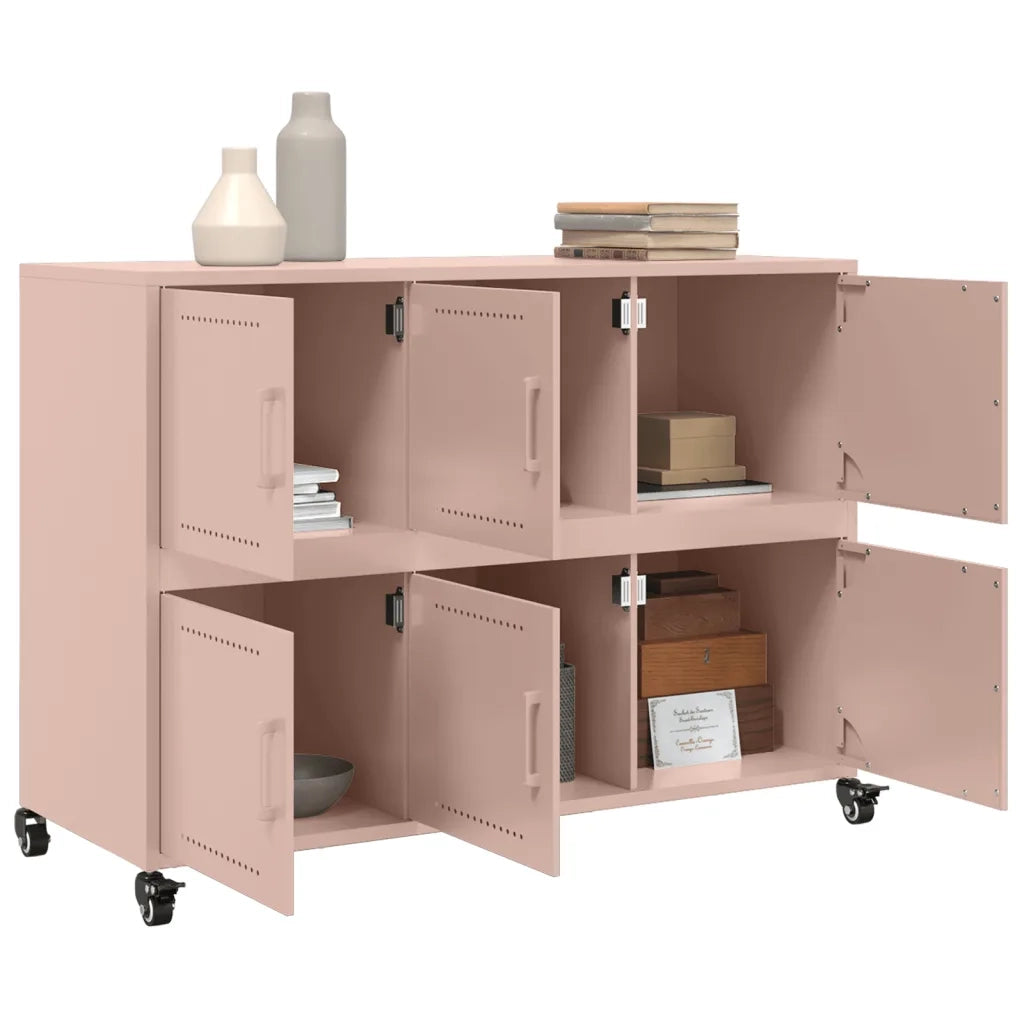 Credenza | Madia | Buffet da pranzo | Armadio da pranzo Rosa 100,5x39x72 cm in Acciaio