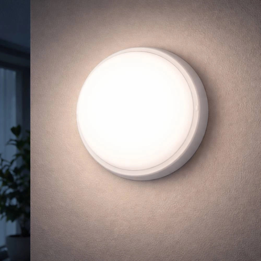 Plafoniera led ecova 25261 tonda bianca per esterni e interni