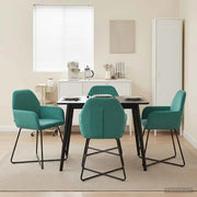 Sedie da pranzo 4 pcs Velluto (V) Turchese 55 x 50 x 84 cm 3428381