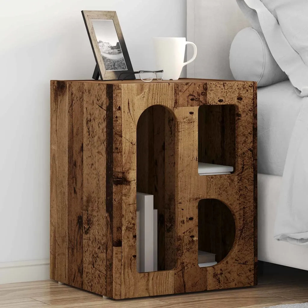 Comodino 2 pcs Legno vecchio 40 x 35 x 50 cm Legno multistrato
