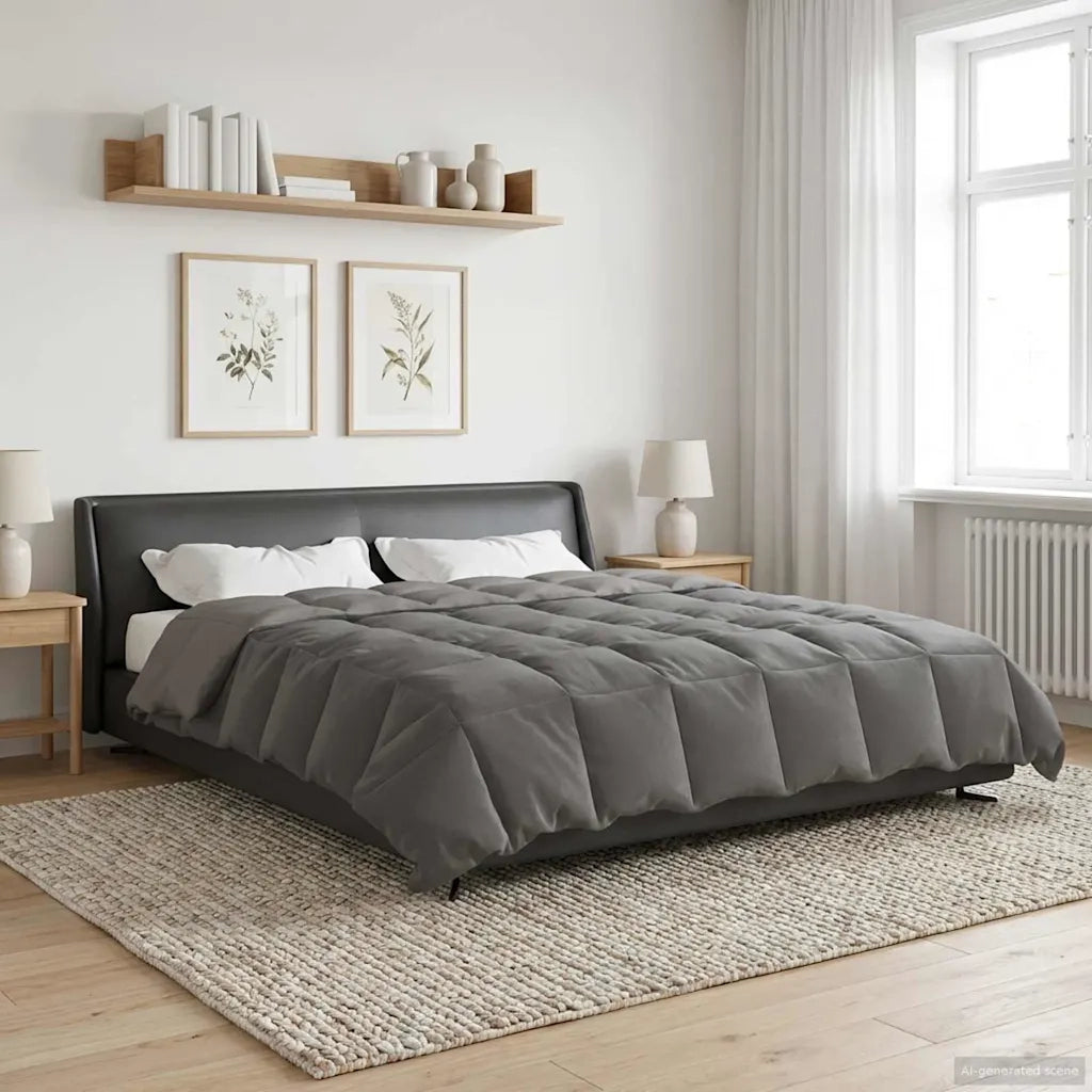 Piumone | Duvet Invernale Grigio chiaro 200 x 240 cm Microfibra