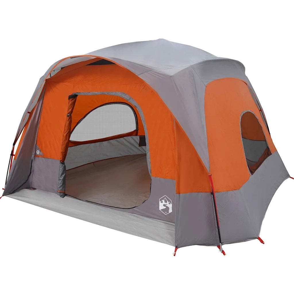 Tenda Familiare Cabina 6 Persone Grigia Arancione Impermeabile 4009557
