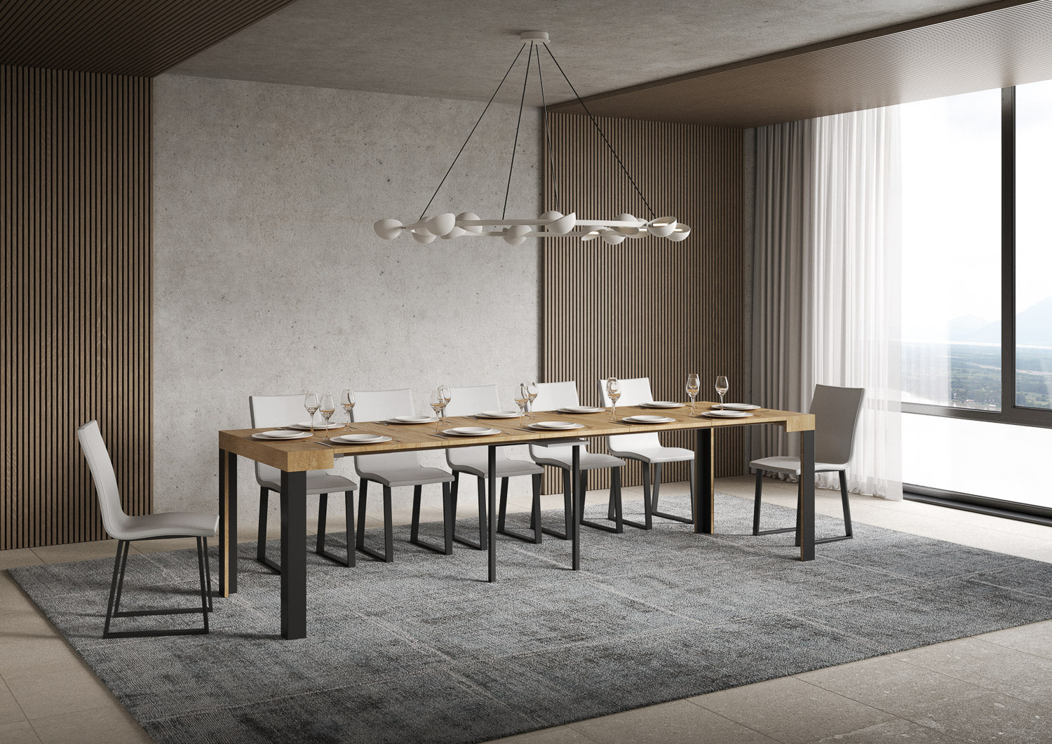 Consolle Allungabile 90-196x40x77 cm in Nobilitato Marrone