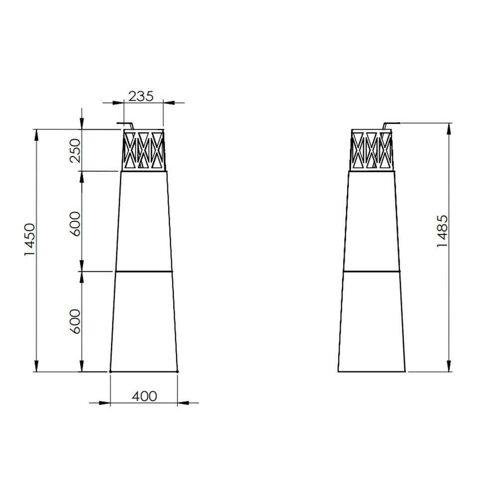Camino a bioetanolo Arese, Caminetto ecologico, Focolare senza fumo, Riscaldatore ad etanolo, Made in Italy, 40x40 h145 cm, Bianco