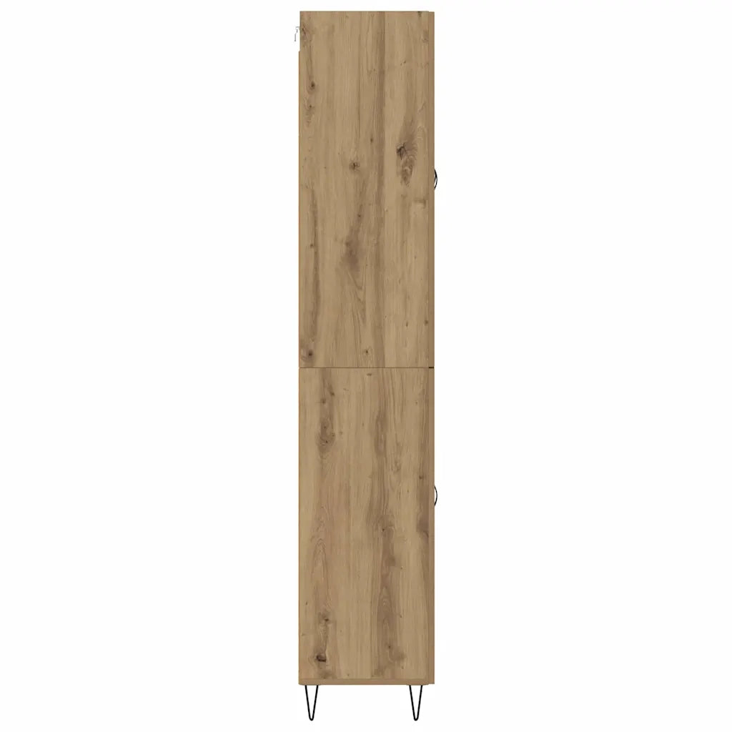 Credenza 2 pcs Rovere artigianale Legno ingegnerizzato e vetro 3415852