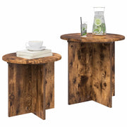 Set tavolini 2 pz | Tavolo laterale Quercia Affumicata Legno ingegnerizzato