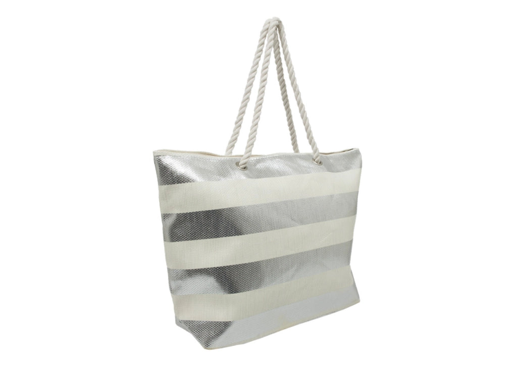Borsa Mare Borsone Grande Spiaggia Piscina Beach Rigata Tamaulipas Con Zip