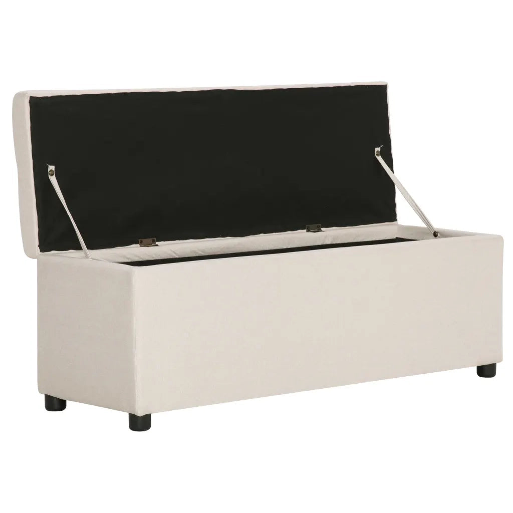 Panca con Vano Portaoggetti 116 cm Crema in Poliestere cod mxl 68987
