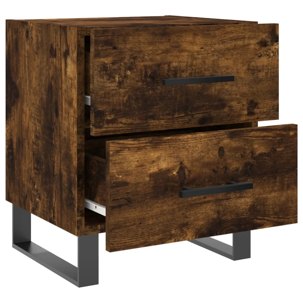 Comodino-Tavolino da notte Rovere Fumo 40x35x47,5 cm in Legno Multistrato 503435