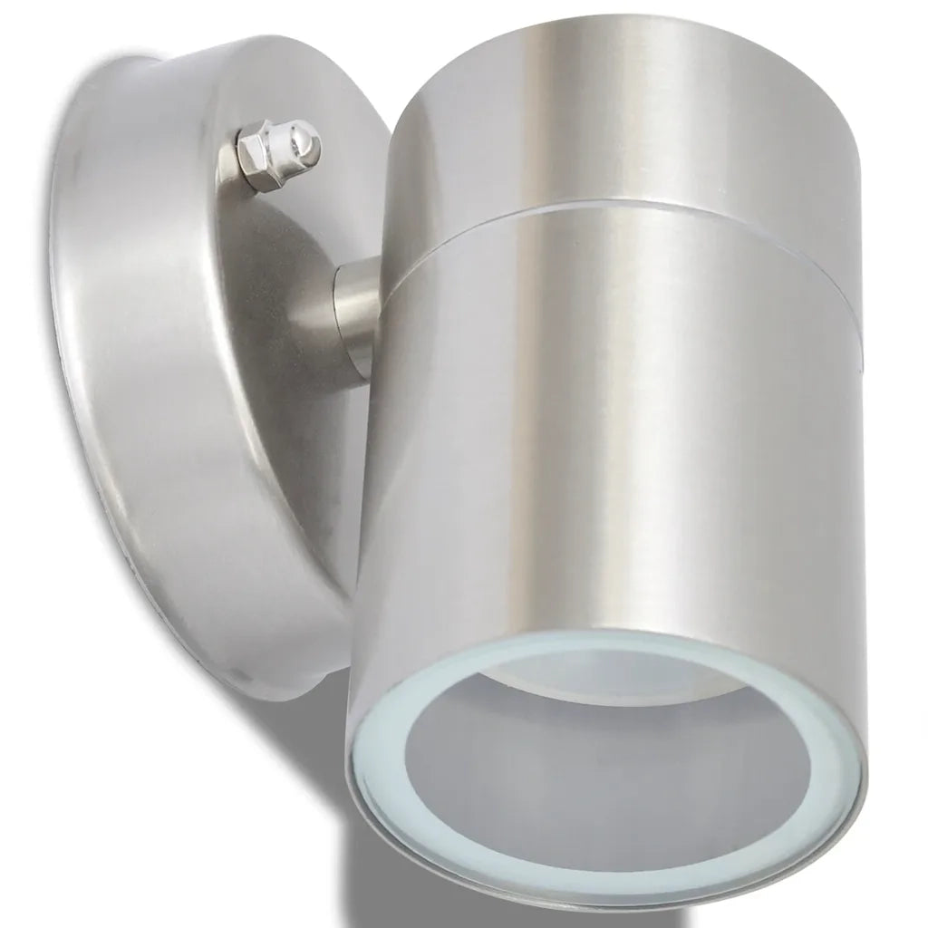 Lampada LED da Parete 2 pz Acciaio Inox Proiezione Basso 42414
