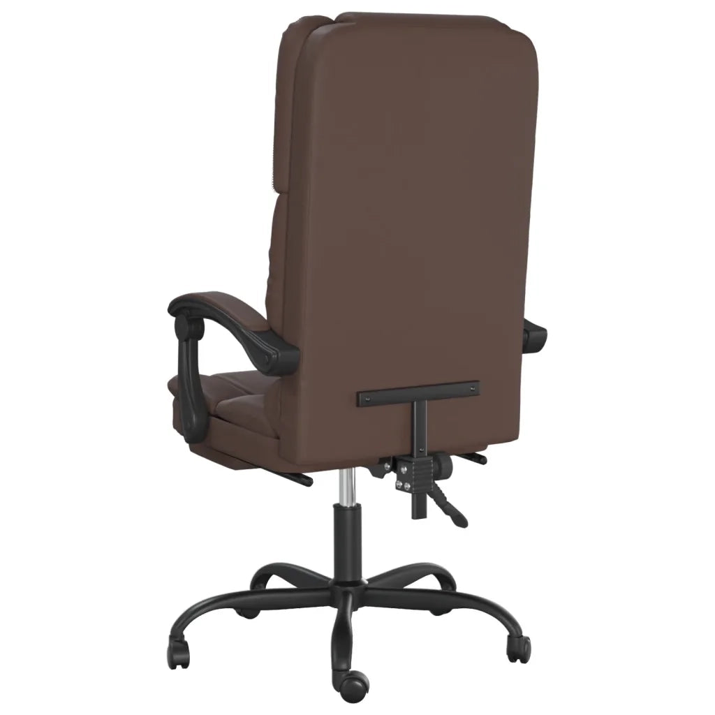 Poltrona da Ufficio Massaggiante | Sedia Relax Reclinabile marrone Similpelle