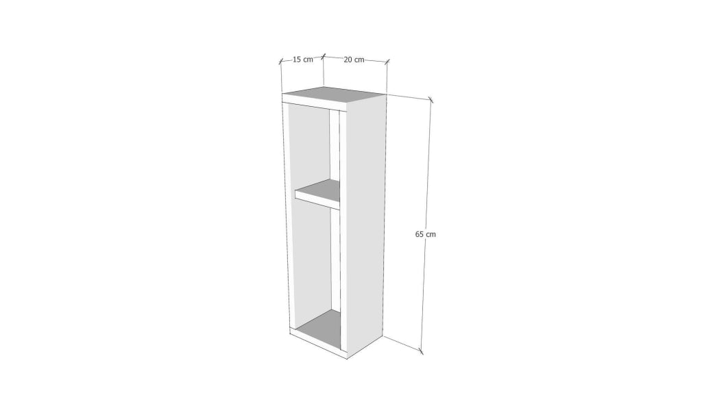 Comodino in legno "Turra" - 20 x 15 x 65 cm - Marrone