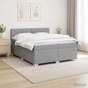 Letto con Box Spring, Materasso e LED Grigio Chiaro Tessuto 3452029