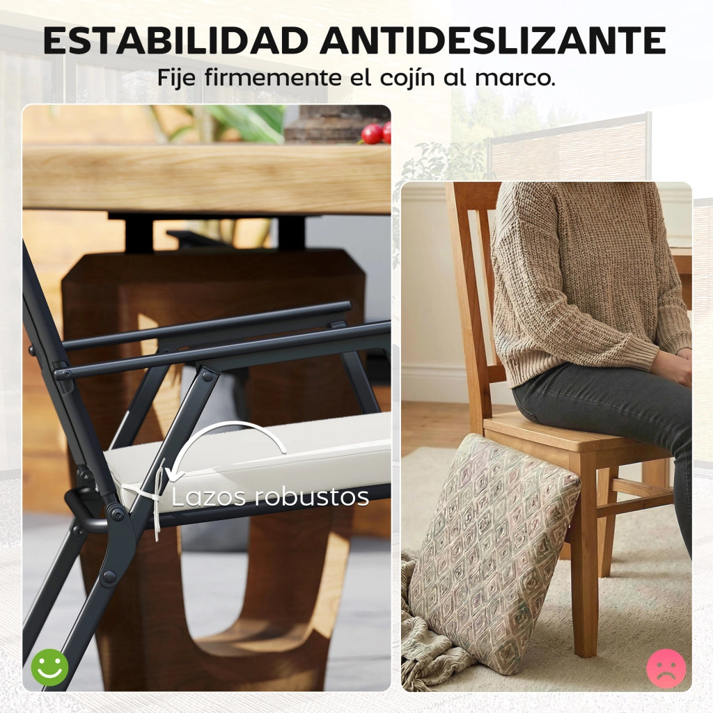 Set di cuscini per sedie da pranzo ¨C zephmum ¨C crema 46x42x7 cm 6 pezzi