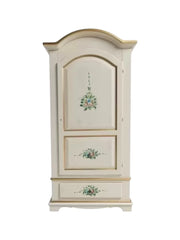 Armadio classico 1 anta shabby legno avorio decori filo oro 96x56x196 - Mobili 2G