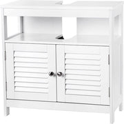 Cassettiera da bagno - 2 porte - legno - bianco