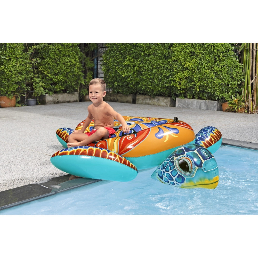 Trade Shop - Cavalcabile Gonfiabile Piscina Tartaruga Mediterranea Design Maioliche Con Maniglie 41523 -