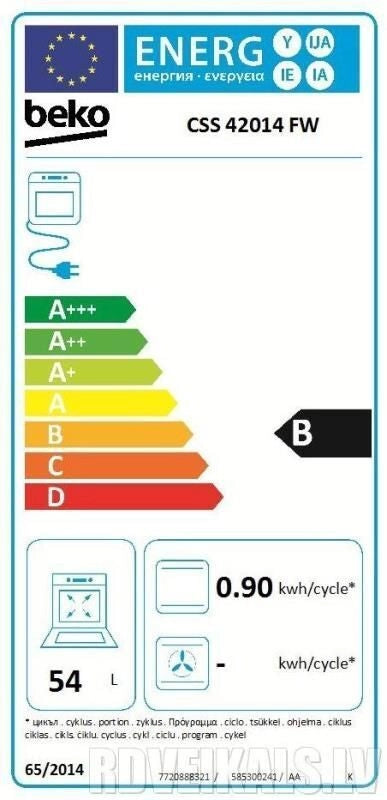 Beko CSS42014FW Cucina a Gas Forno Elettrico con Grill 4 Fuochi Capacita' 54 Litri Classe energetica B 50 cm Bianco