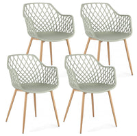 Set 4 Sedie 58x54x85,5 cm Optik in Plastica Verde