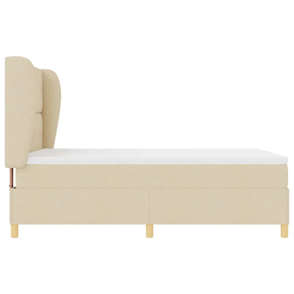 Letto a molle con materasso Crema 200 x 160 cm Tessuto 3340765