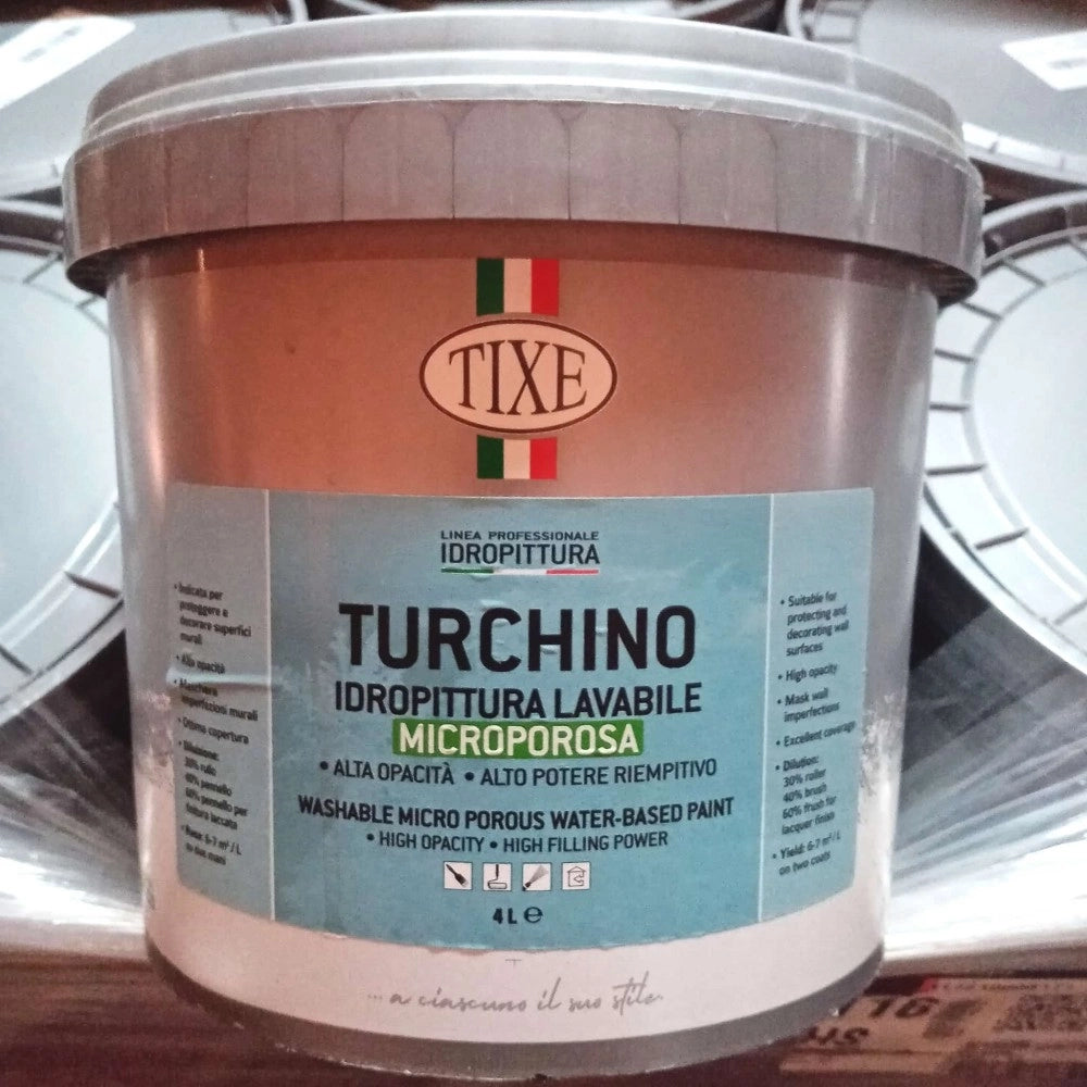 Tixe turchino 4lt idro pittura lavabile microporosa extra bianca opaca per interni